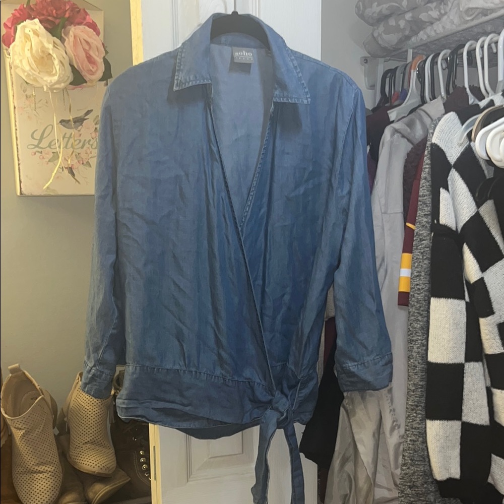 Soho Blue Jean Jacket Wrap Style